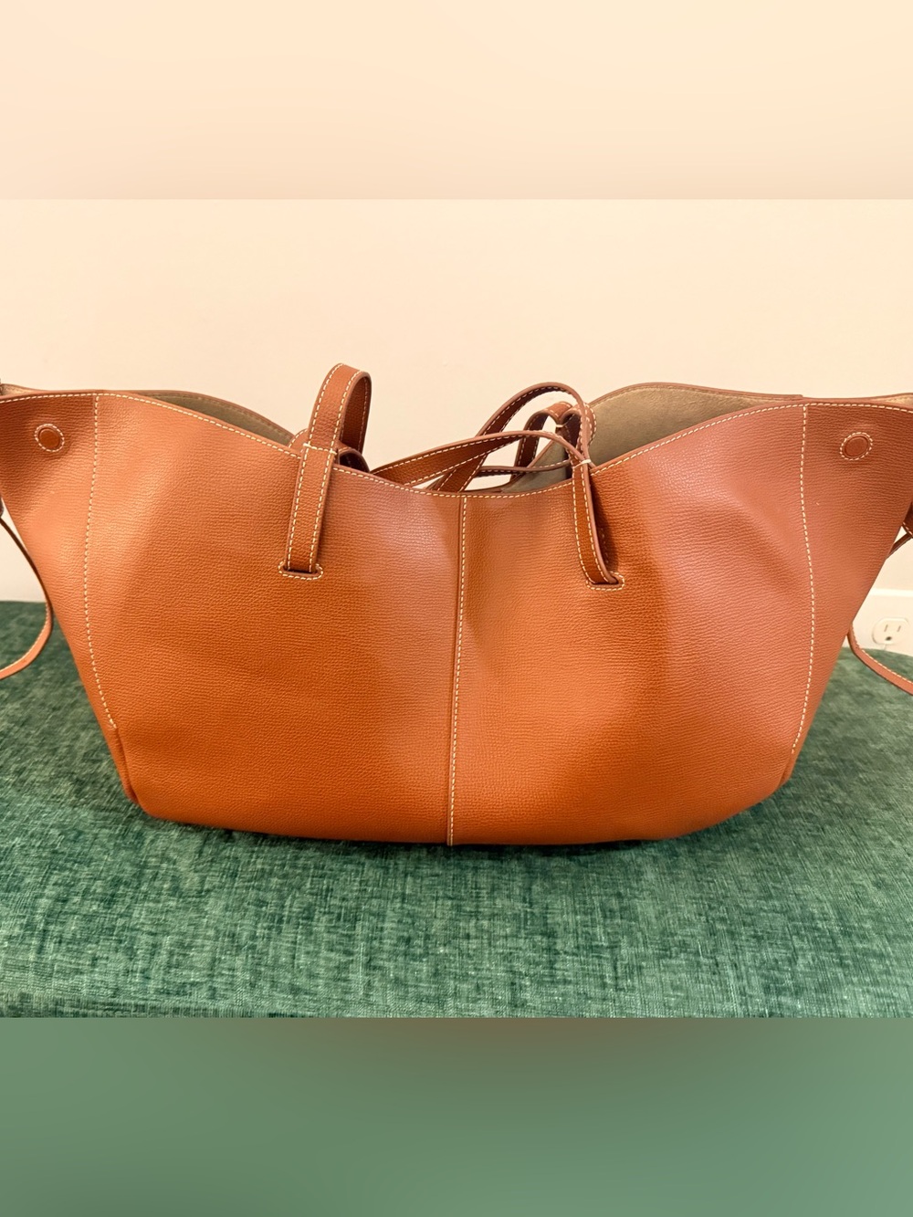 Polene Cyme tote (large) in cognac